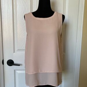 MELANIE LYNE: Layered Sleeveless Blouse- soft pink